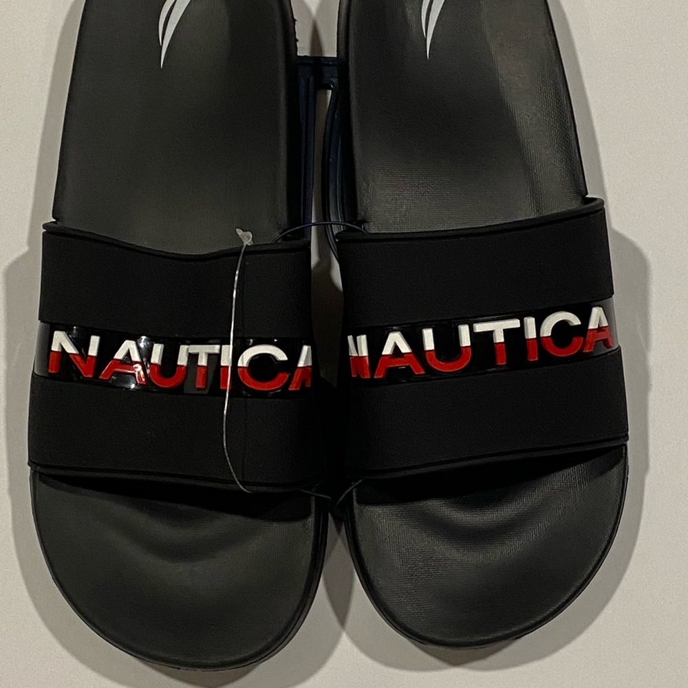 Nautica Men's Athletic Slide Comfort Sandal, Black
